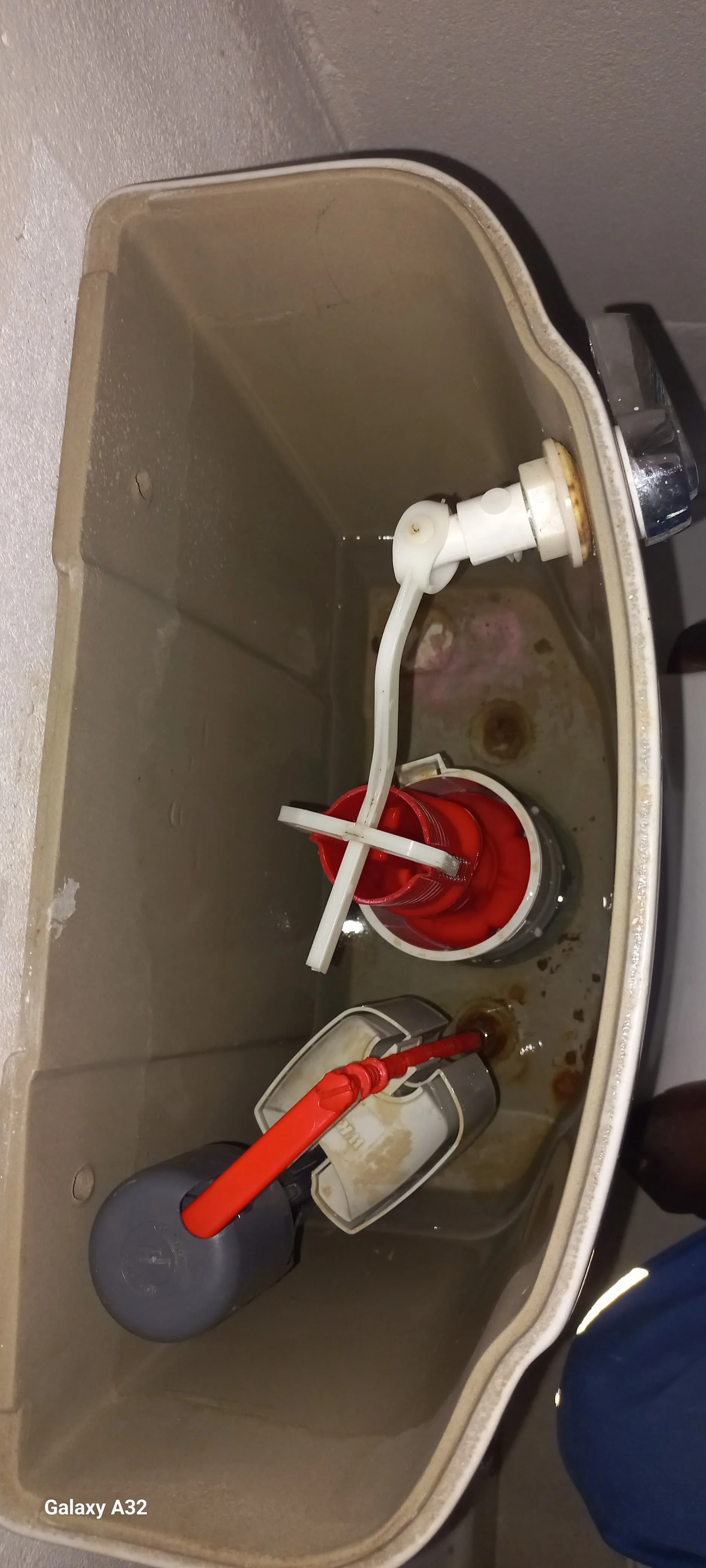 Dripping toilet valve near base