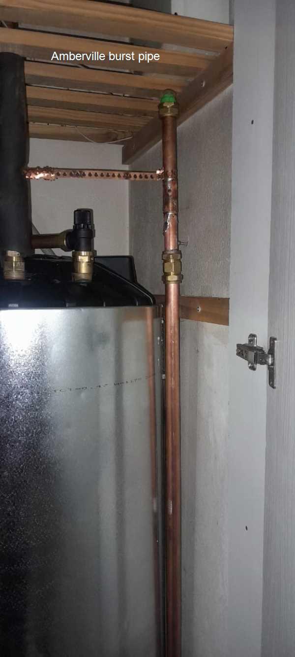 Amberville burst pipe repair