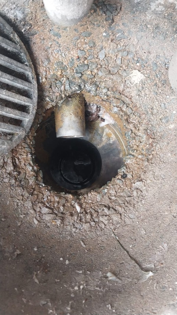 Blocked gulley repair in progress