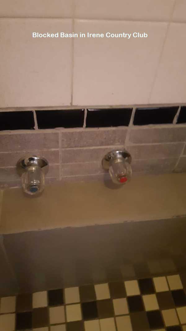 Irene Country Club blocked basin cleaning