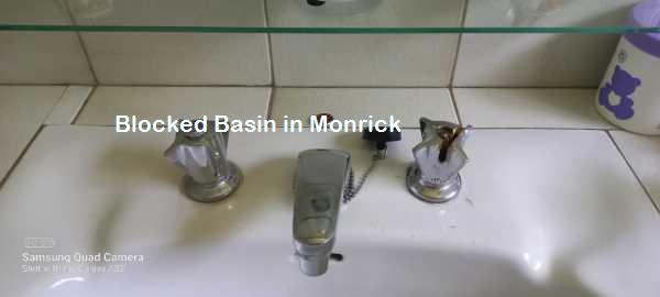 Monrick blocked basin cleaning