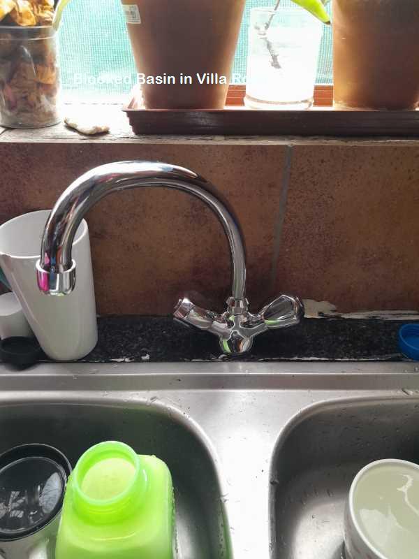 Villa Rosa blocked basin cleaning