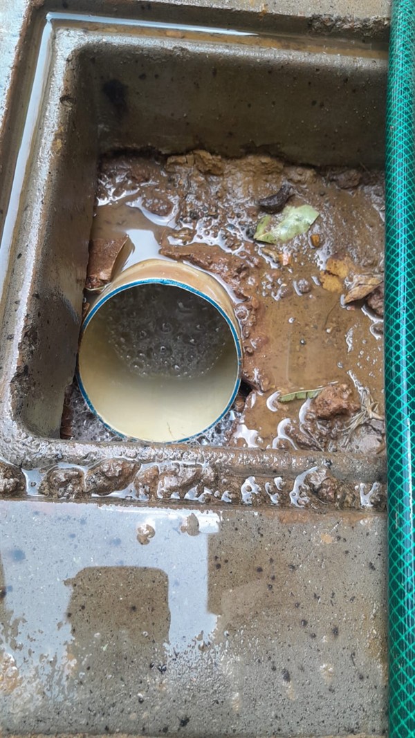 Drain repair completed successfully