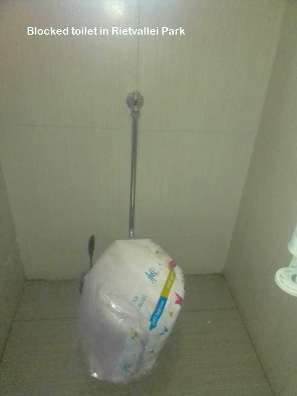 Rietvallei Park blocked toilet cleaners