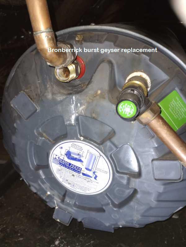 Bronberrick burst geyser replacement done by qualified plumbers offering guarantees and a free call out fee.