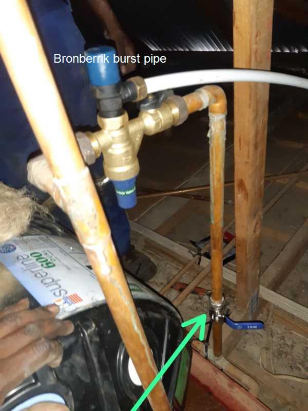 Bronberrik burst pipe repair