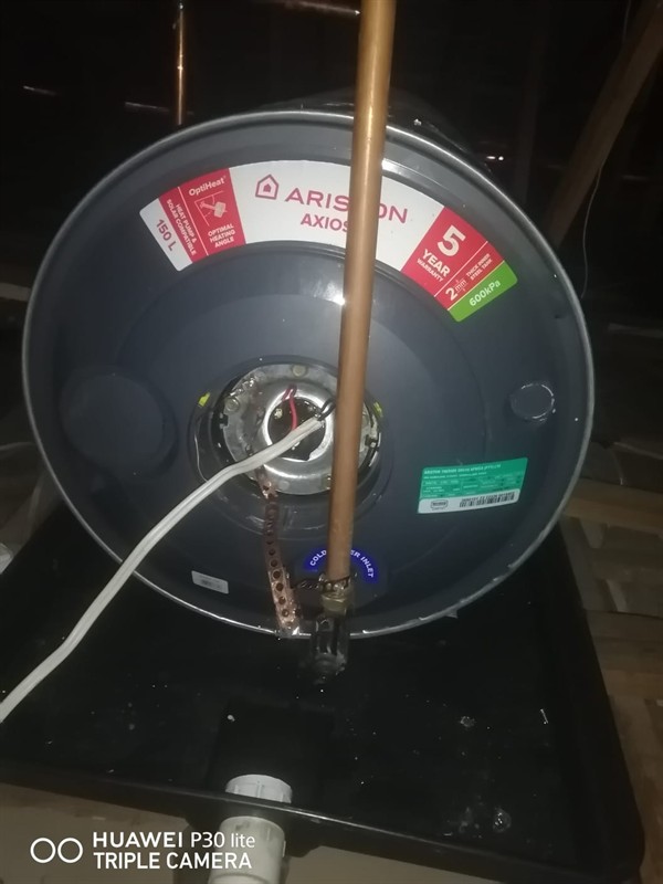 Rapid escape causing damage from burst geyser in Kilner Park