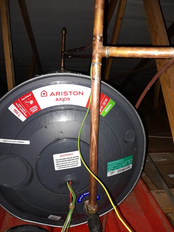 Wet area from rapid gushing burst geyser in Linschoten