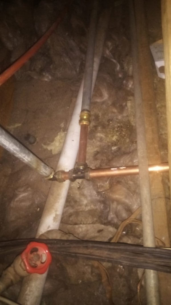 Worsening ceiling leak from burst pipe in Newville