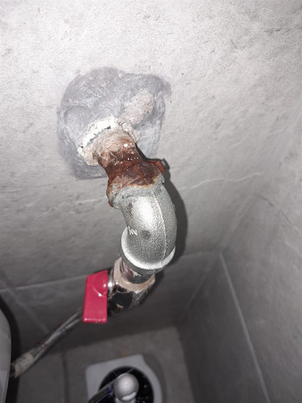 Ongoing dampness on wall from burst pipe in Kate Hamel Settlement