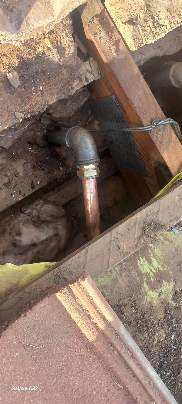 Soggy ground from burst underground pipe in Turf Club