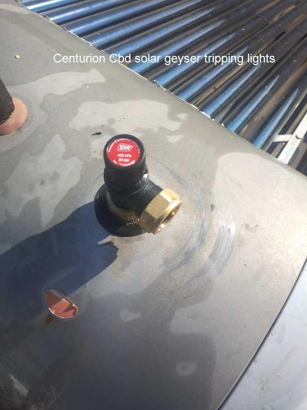 Centurion Cbd solar geyser tripping lights