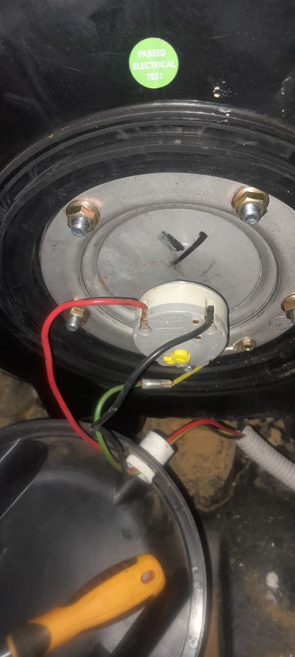 Faulty geyser element and thermostat repair in Boksburg Lake with open Geyser and visible components