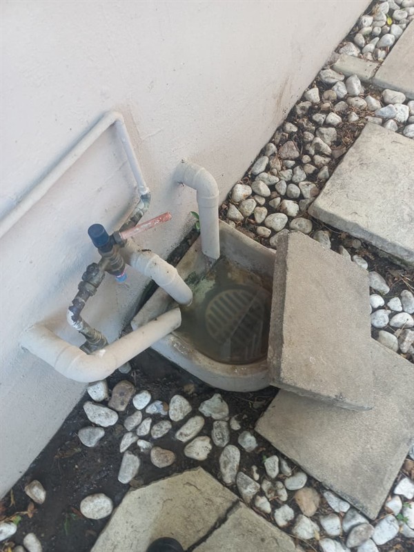 Gulley blockage from dirt and debris