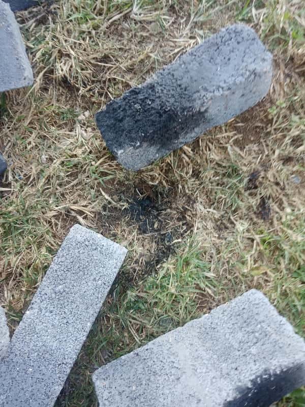 Blocked sewer line ready for unblocking