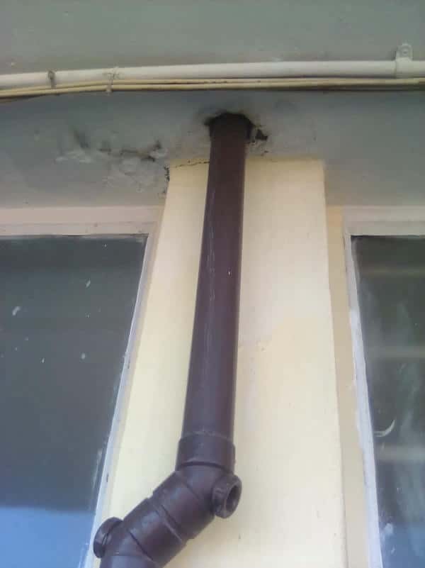 Sewer pipe showing poor drainage from blockage