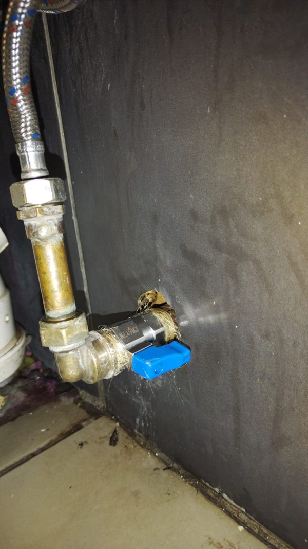 Fixing toilet leak at angle valve