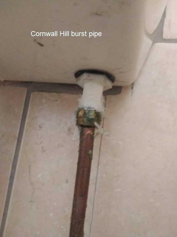 Cornwall Hill burst pipe repair