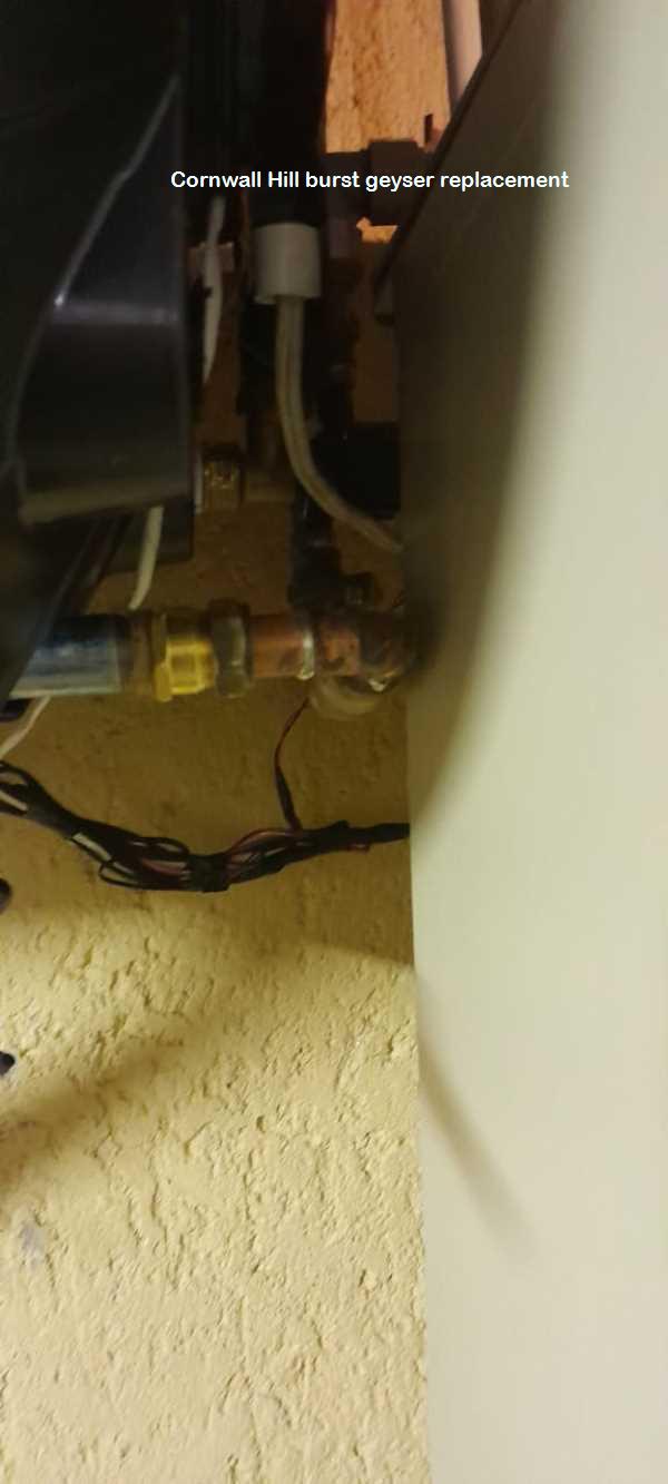 Cornwall Hill burst geyser replacement certified and qualified plumbers at all hours including weekends and public holidays with guarantees.