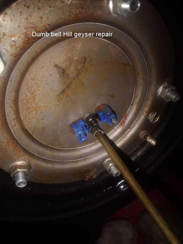Dumb bell Hill geyser repair