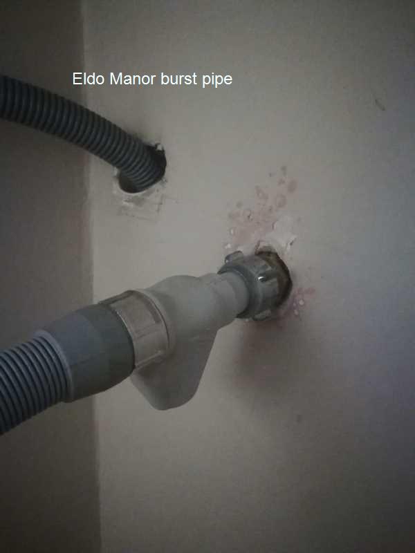 Eldo Manor burst pipe repair