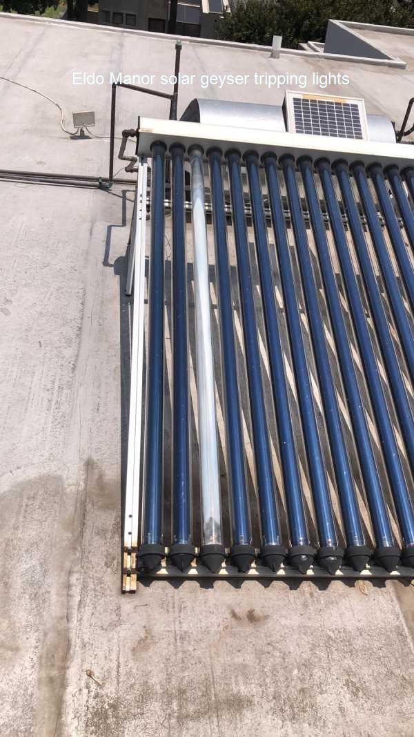 Eldo Manor solar geyser tripping lights