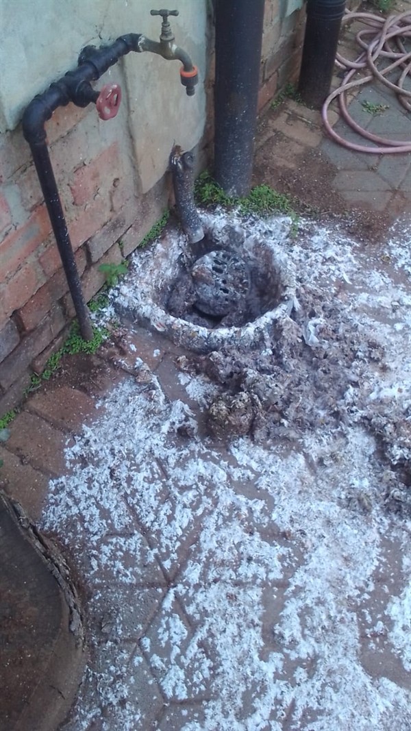 Pipe drainage clear after clearing