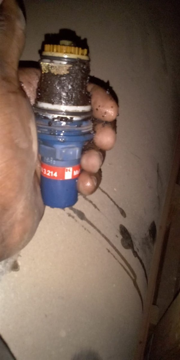 Open geyser showing heating element and thermostat repair work in Centurion Park with exposed wiring and internal components