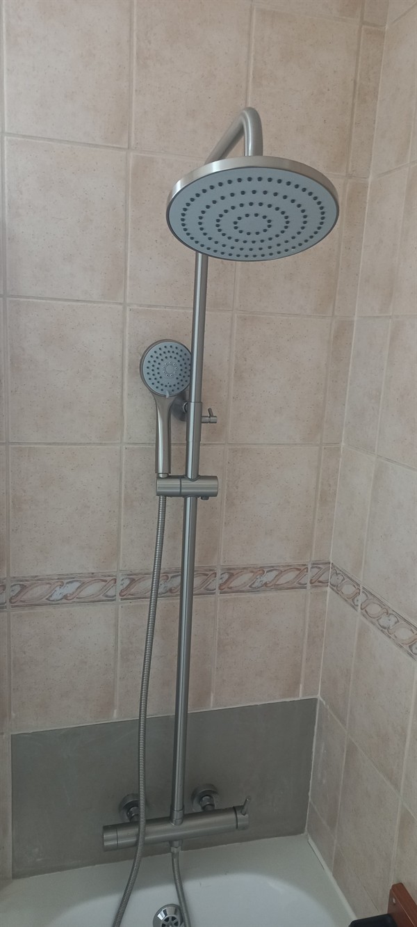 Ceiling mounted geyser opened during element and thermostat repair in Linmeyer showing internal wiring