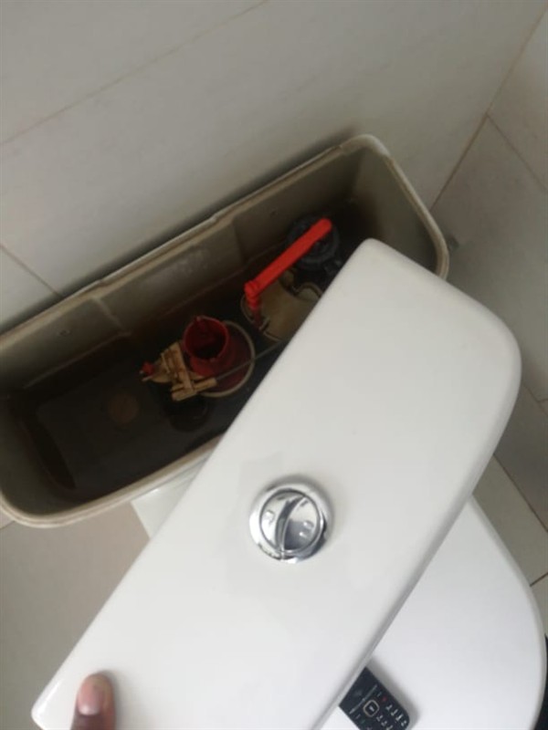 Ceiling mounted geyser opened during element and thermostat repair in Diswilmar showing internal wiring