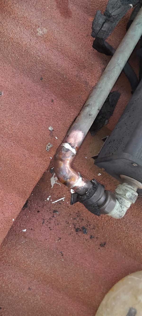 Visible leak from burst outside pipe in Kromdraai