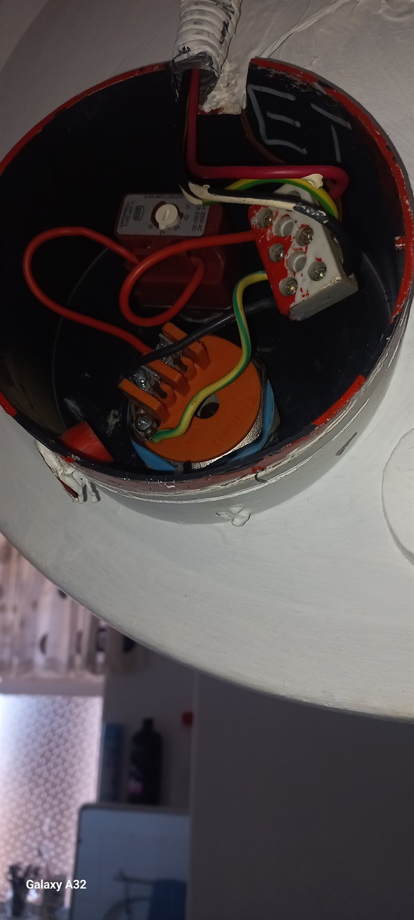 Open geyser showing heating element and thermostat repair work in Bartlett with exposed wiring and internal components