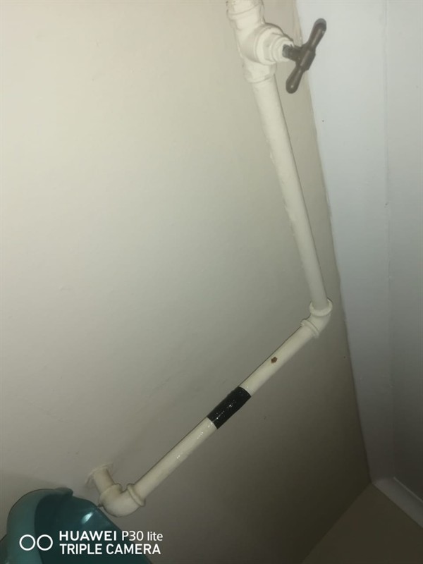 Pooling water from burst outside pipe in Hekpoort