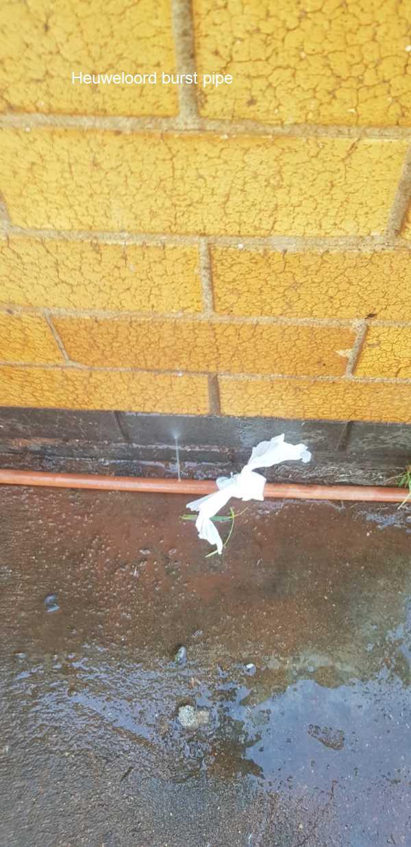 Heuweloord burst pipe repair