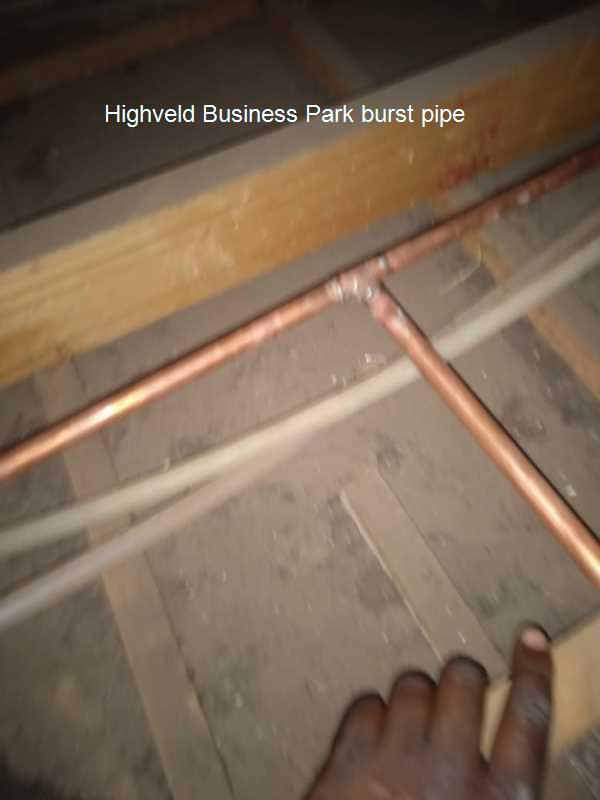 Highveld Business Park burst pipe repair