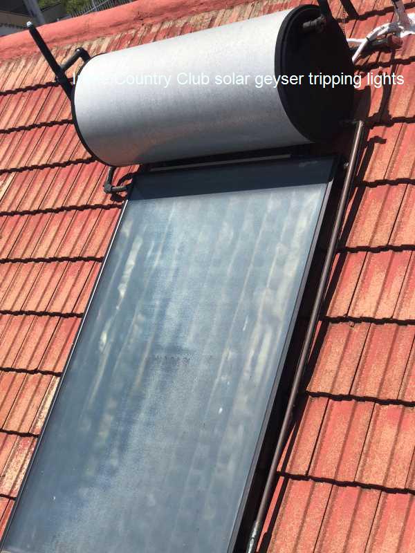 Irene Country Club solar geyser tripping lights