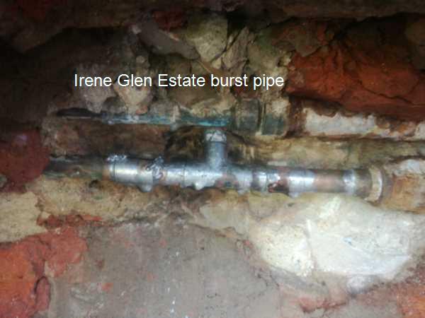 Irene Glen Estate burst pipe repair