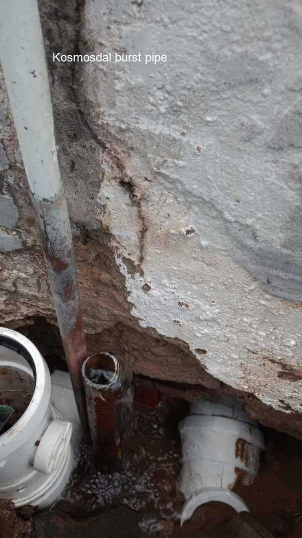 Kosmosdal burst pipe repair