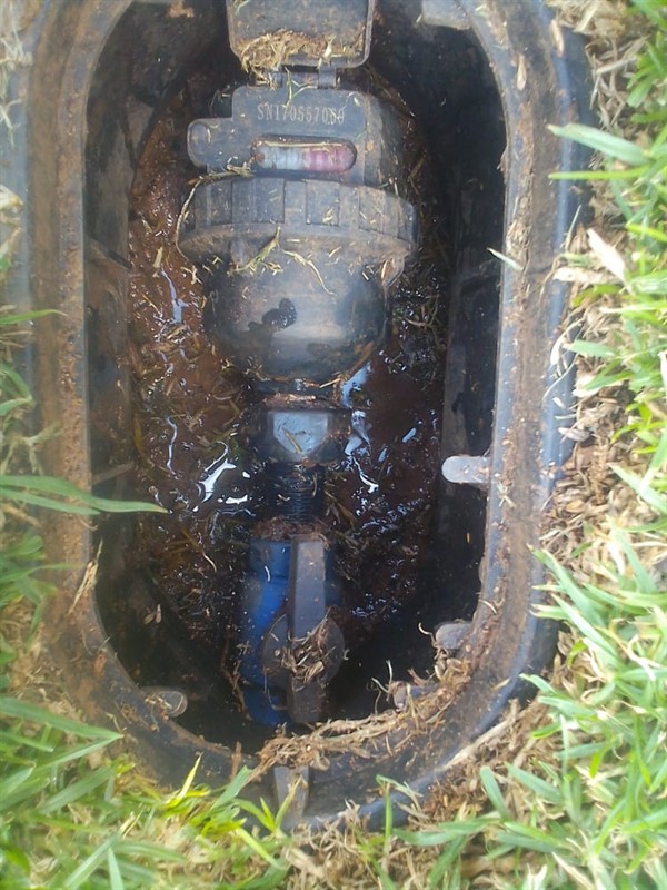 Water dripping from water meter in Driefontein