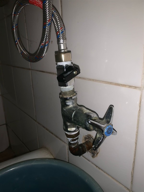 Completed toilet angle valve job
