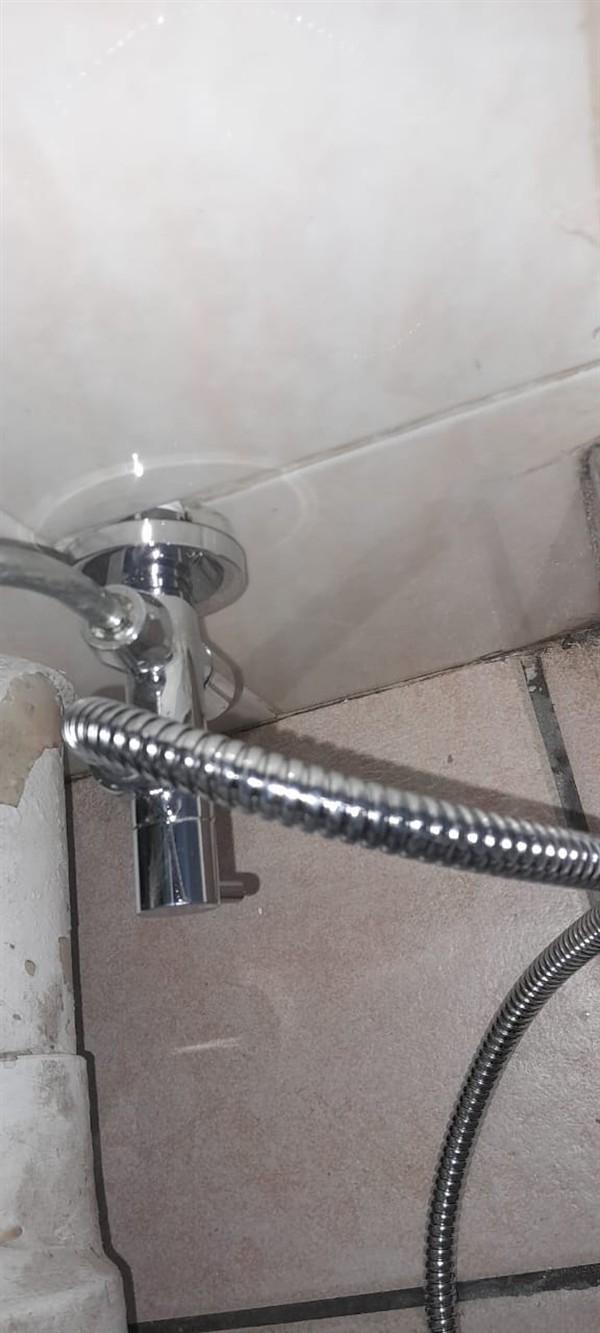 Seeping flexi pipe behind toilet in Meyerspark