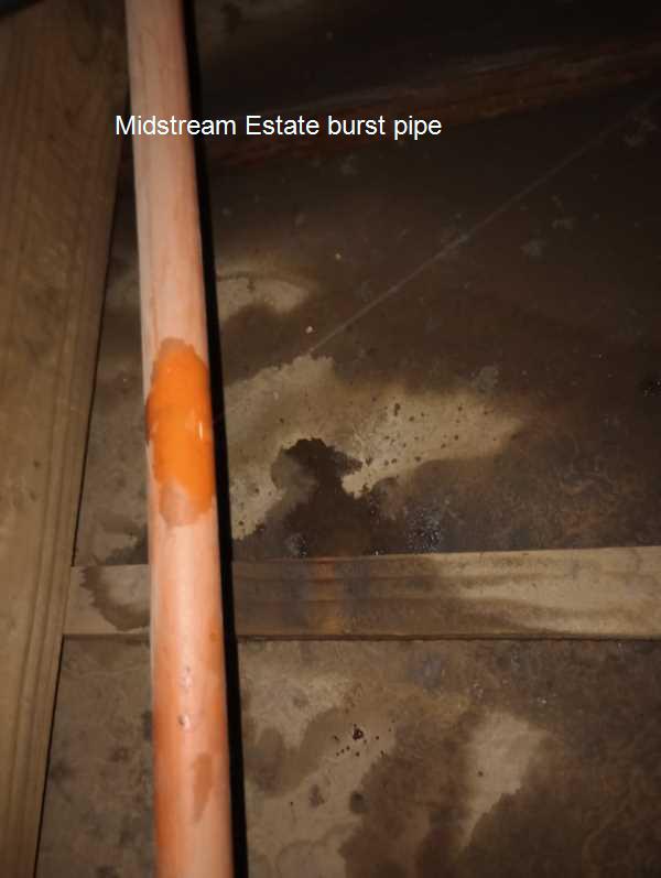 Midstream Estate burst pipe repair