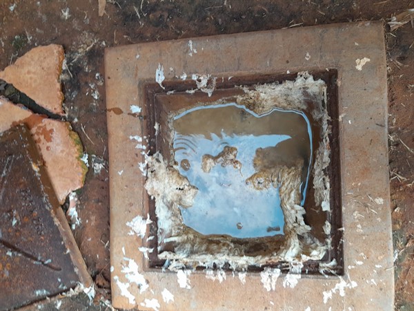 Severe blockage in drain pipe with almost no flow