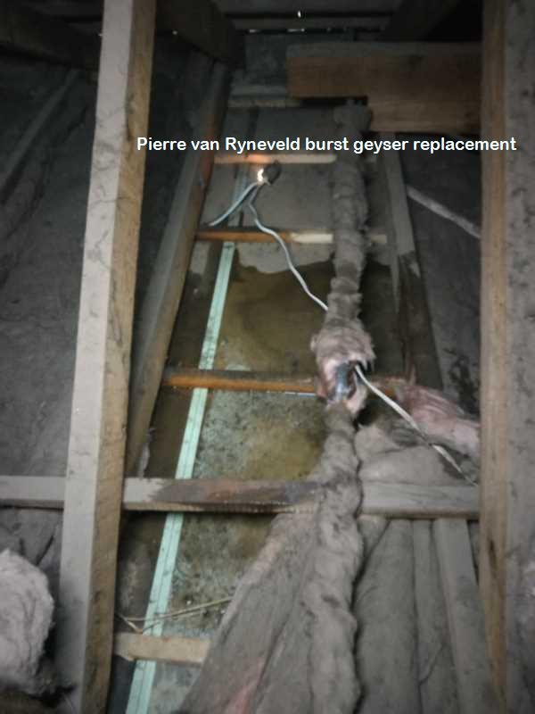 Pierre van Ryneveld burst geyser replacement including guarantees and free call out fees all hours including weekends and public holidays.