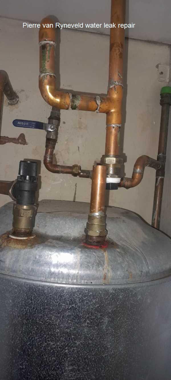 Pierre van Ryneveld water leak repair by qaulified plumbers done while you wait as we do carry stock on board.