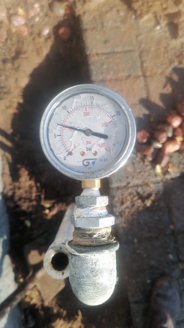 Open hot water geyser during thermostat and element repair in Zwartkop Golf Estate with internal components visible