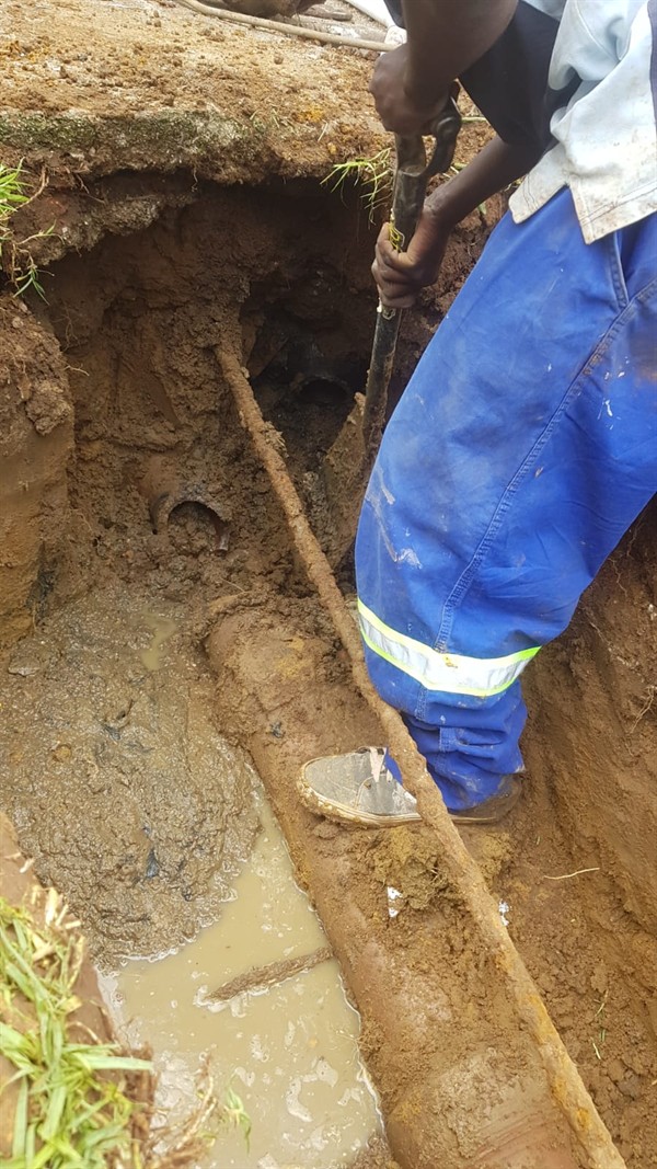 Unexplained wet spots from burst underground pipe in Ranleigh