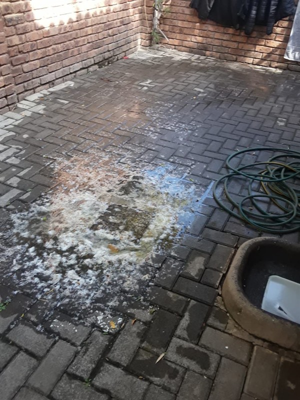 Blocked drain during professional repair work