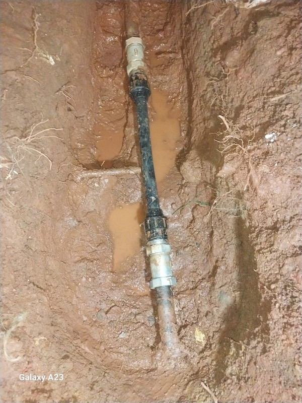 Ongoing water loss from burst underground pipe in Roseacre