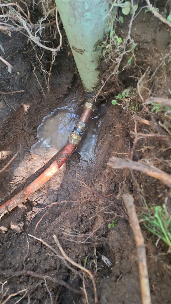 Underground burst pipe risking foundation issues in The Gables